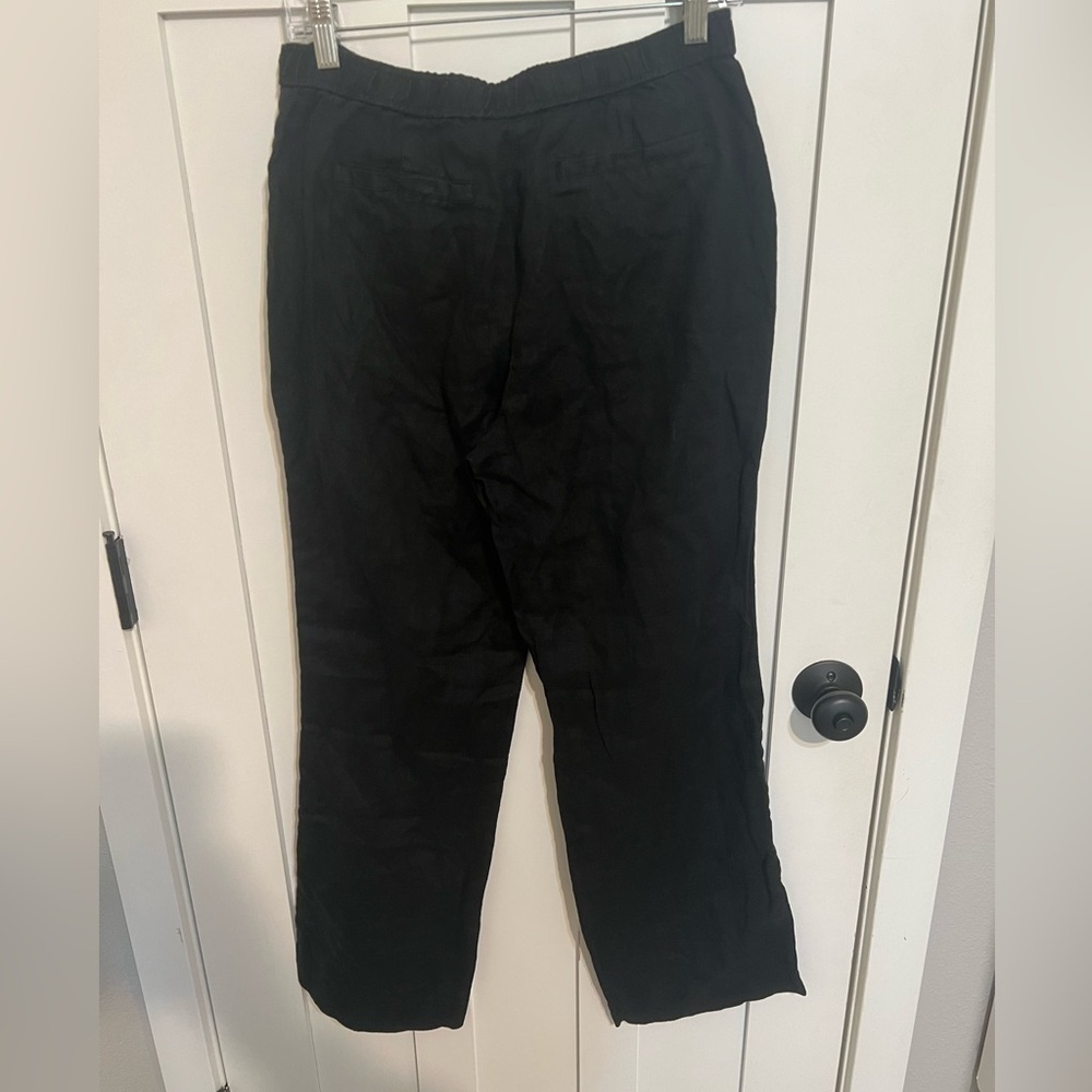 JM Collection 100% Linen Black Relaxed Fit Pants Size 8 - Picture 2 of 6